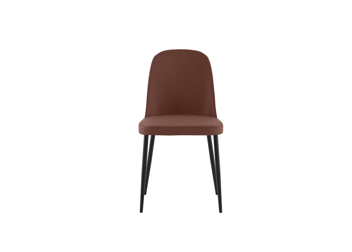 Dining Chair Tamara Soft-Touch Burgundy Domestica – Front View on White
