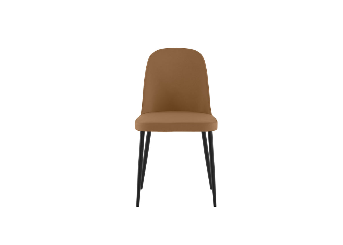 Dining Chair Tamara Soft-Touch Caramel Domestica – Front View on White
