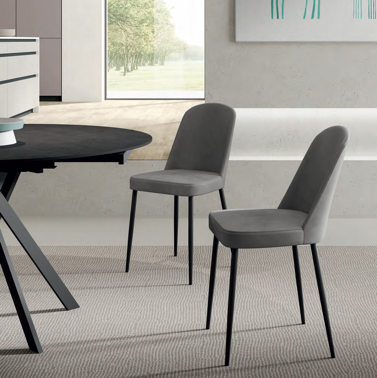 Dining Chair Tamara Soft-Touch Light Grey Domestica – Lifestyle