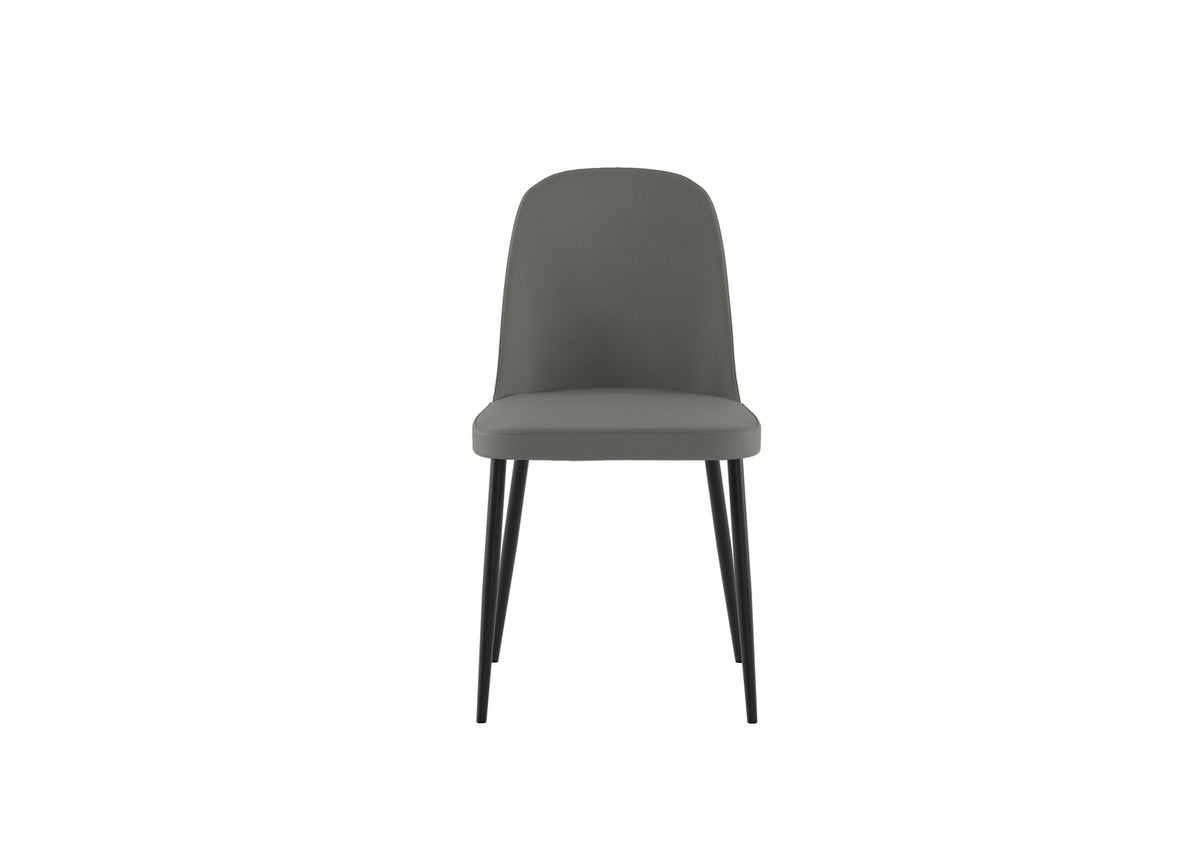 Dining Chair Tamara Soft-Touch Light Grey Domestica – Front View on White