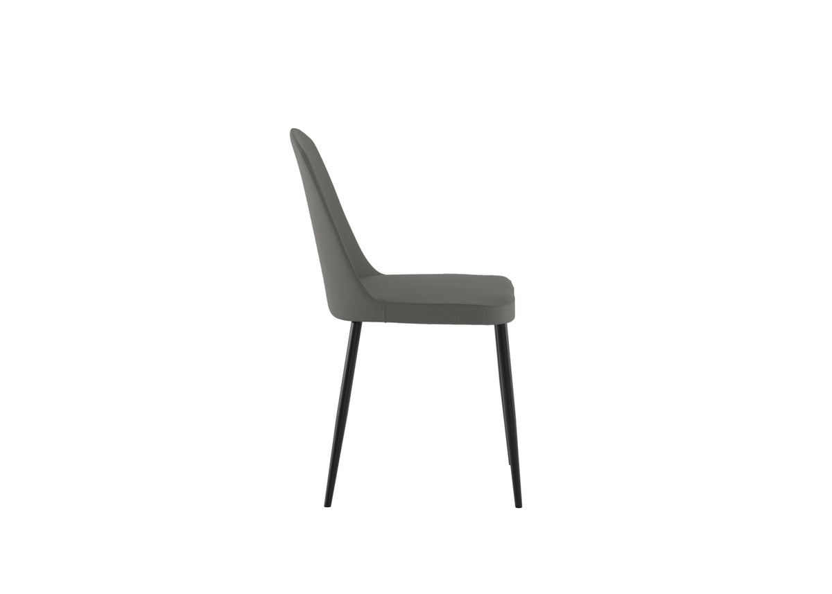 Dining Chair Tamara Soft-Touch Light Grey Domestica – Side View on White