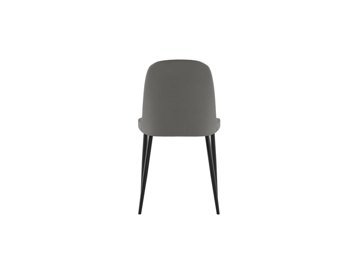 Dining Chair Tamara Soft-Touch Light Grey Domestica – Back View on White