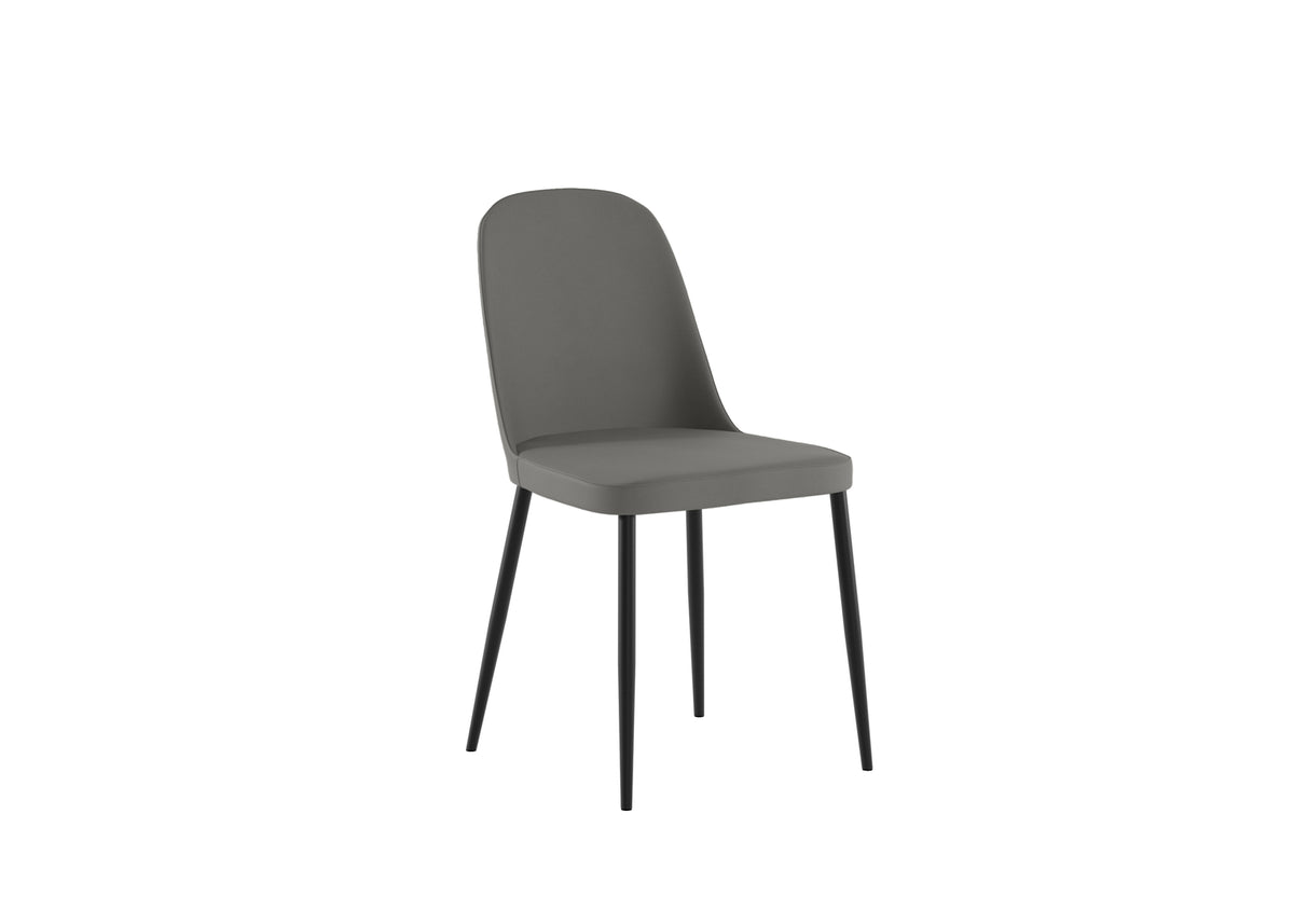 Dining Chair Tamara Soft-Touch Light Grey Domestica – Three Quarter View on White