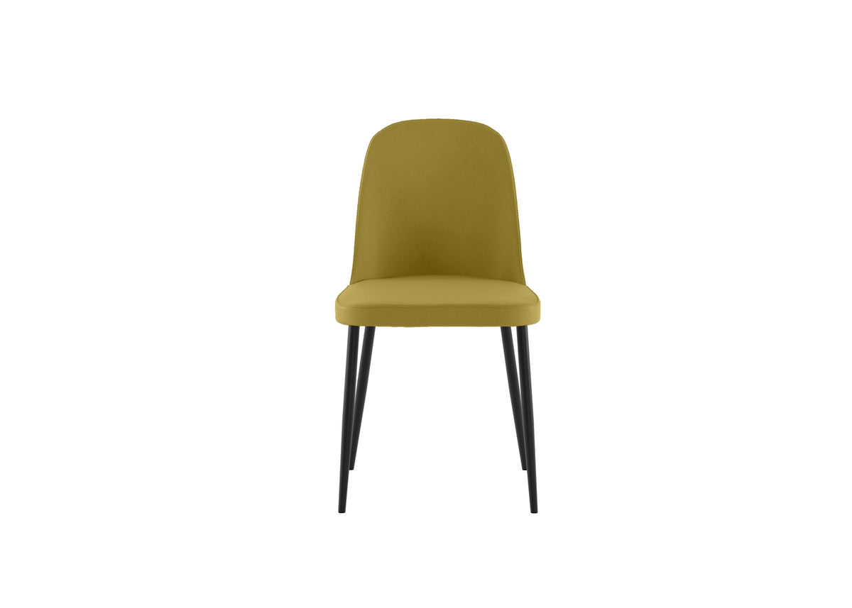 Dining Chair Tamara Soft-Touch Mustard Domestica – Front View on White