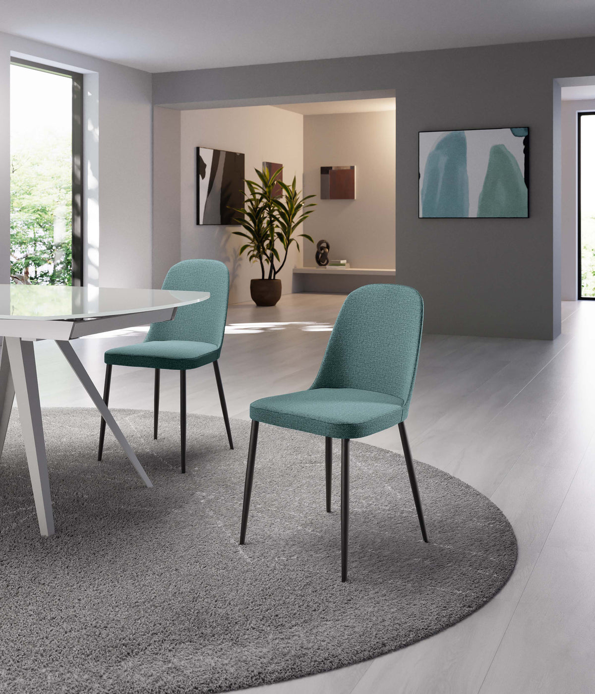 Dining Chair Tamara Fabric Aquamarine Domestica – Lifestyle