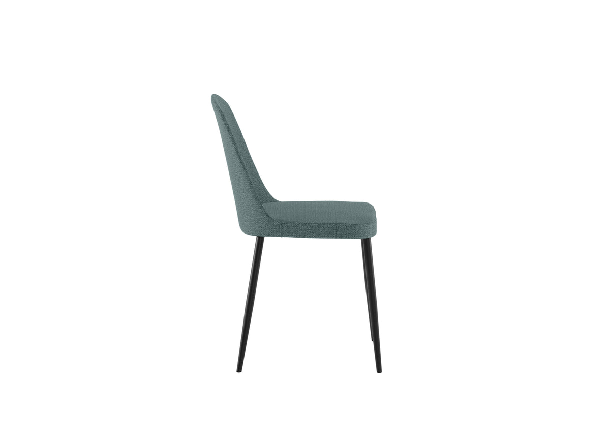 Dining Chair Tamara Fabric Aquamarine Domestica – Side View on White