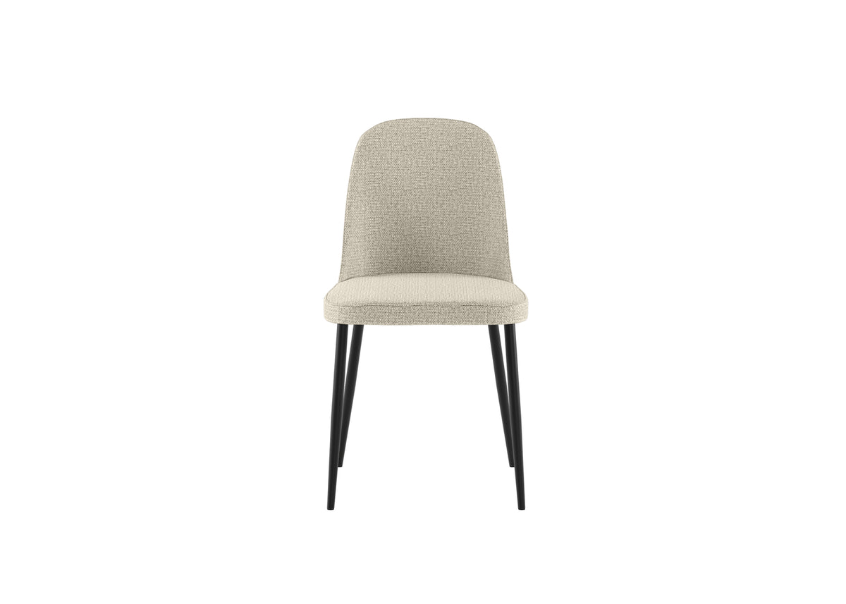 Dining Chair Tamara Fabric Beige Domestica – Front View on White