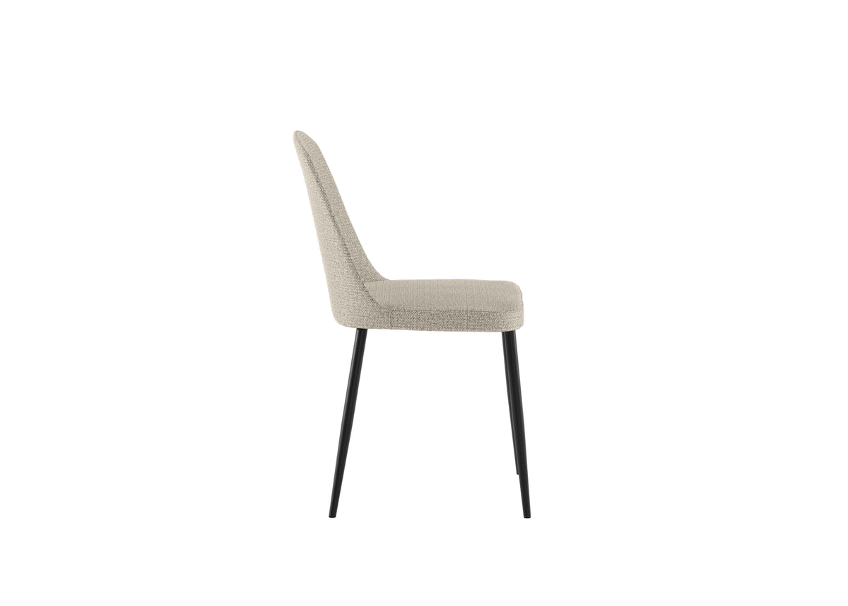 Dining Chair Tamara Fabric Beige Domestica – Side View on White