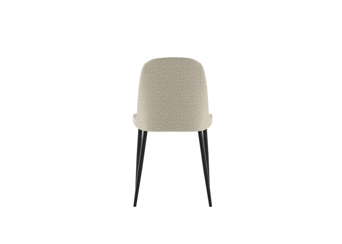 Dining Chair Tamara Fabric Beige Domestica – Back View on White