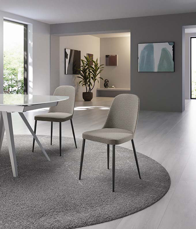 Dining Chair Tamara Fabric Light Grey Domestica – Lifestyle