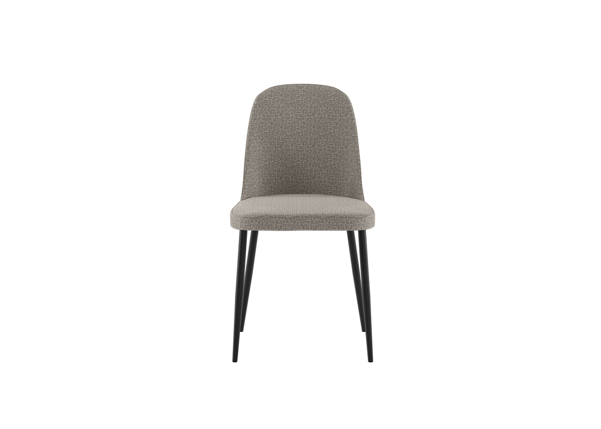 Dining Chair Tamara Fabric Light Grey Domestica – Front View on White