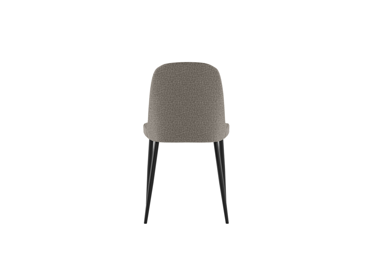 Dining Chair Tamara Fabric Light Grey Domestica – Back View on White