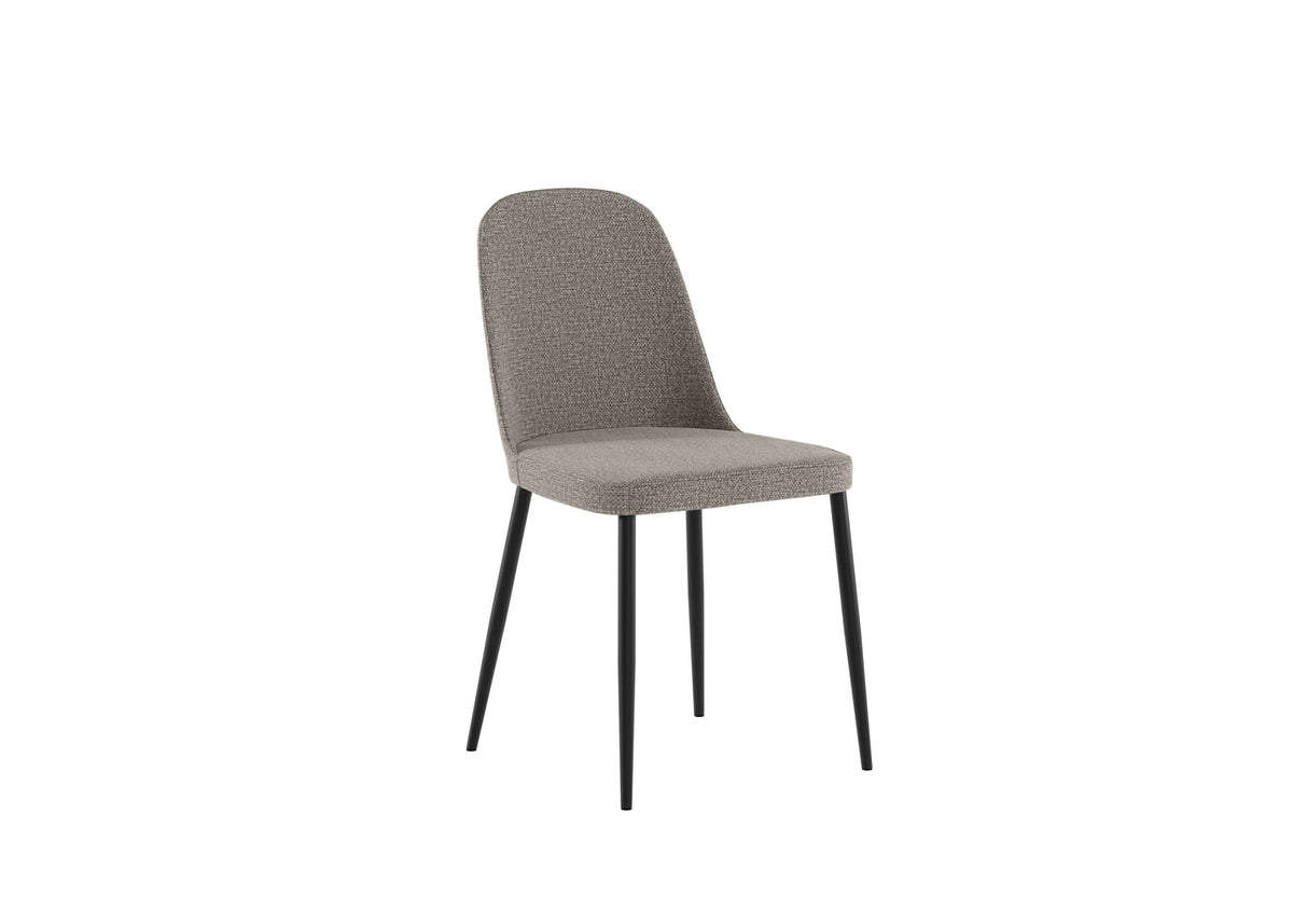 Dining Chair Tamara Fabric Light Grey Domestica – Three Quarter View on White