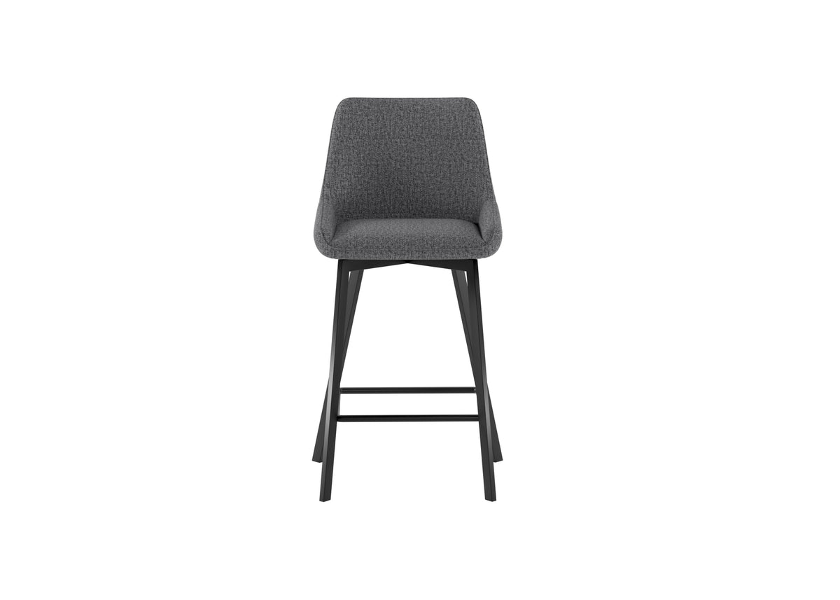 Kitchen Stool Fox Dark Grey Domestica – Front View on White