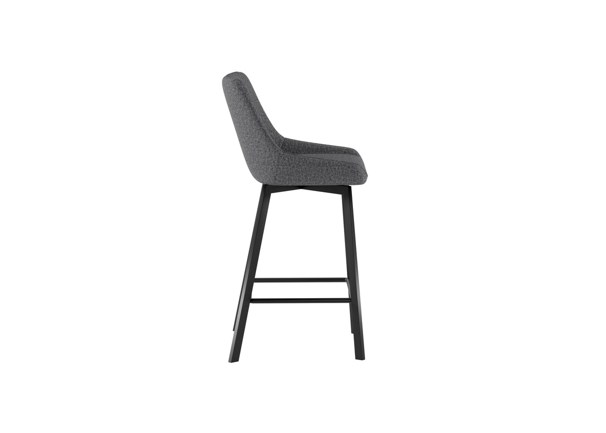 Kitchen Stool Fox Dark Grey Domestica – Side View on White