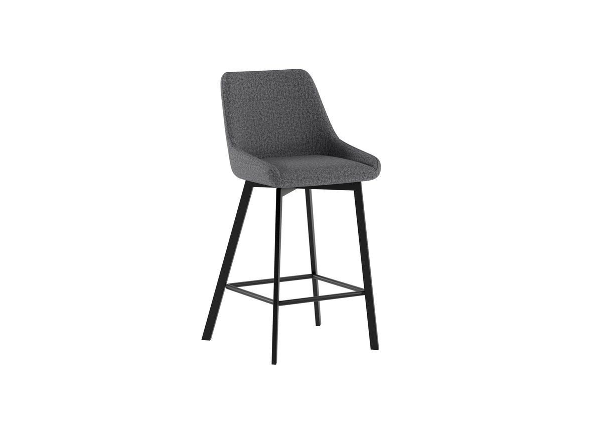 Kitchen Stool Fox Dark Grey Domestica – Three Quarter View on White