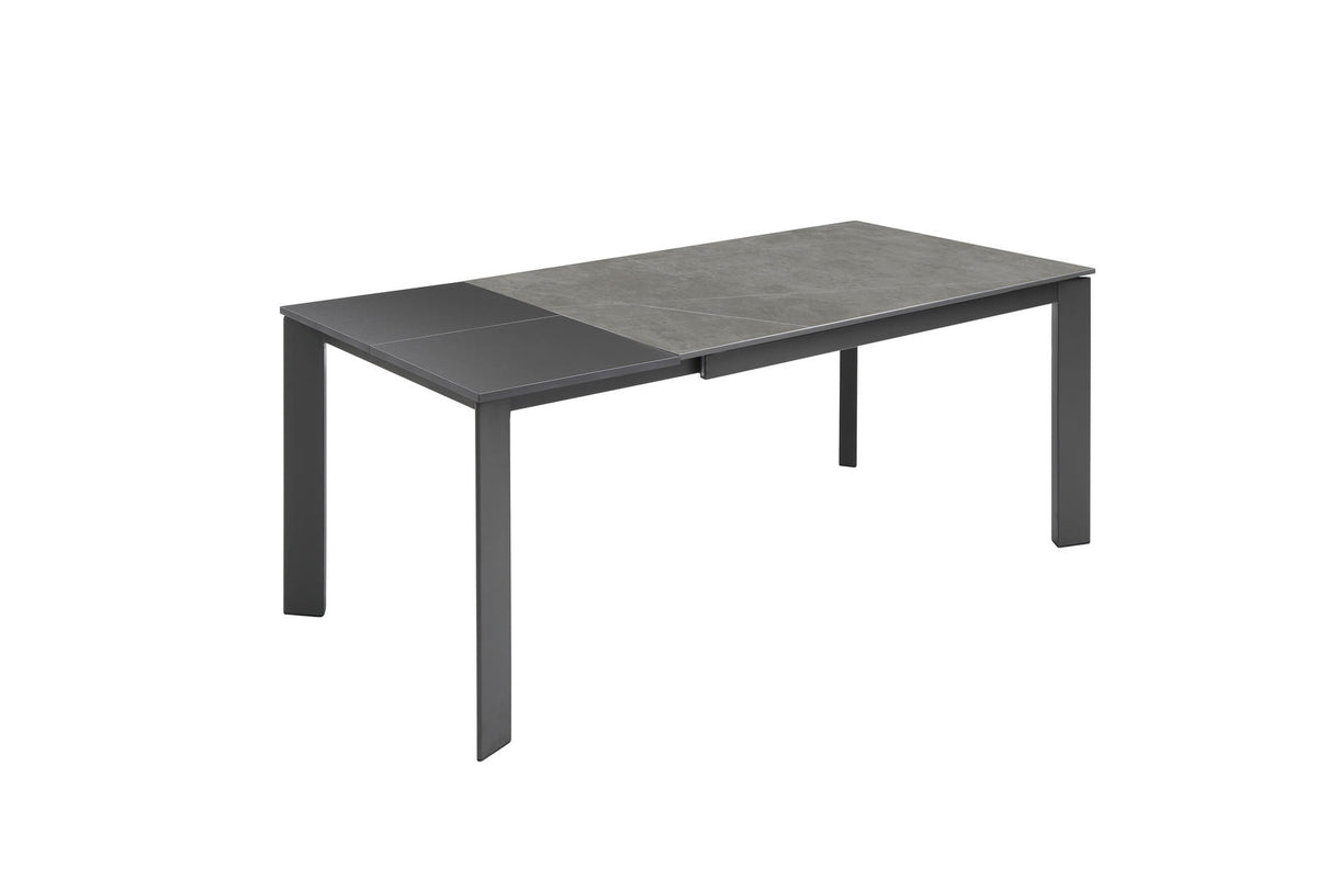 Extendable Dining Table David 140-190 cm Grey Marble Domestica – Product View on White