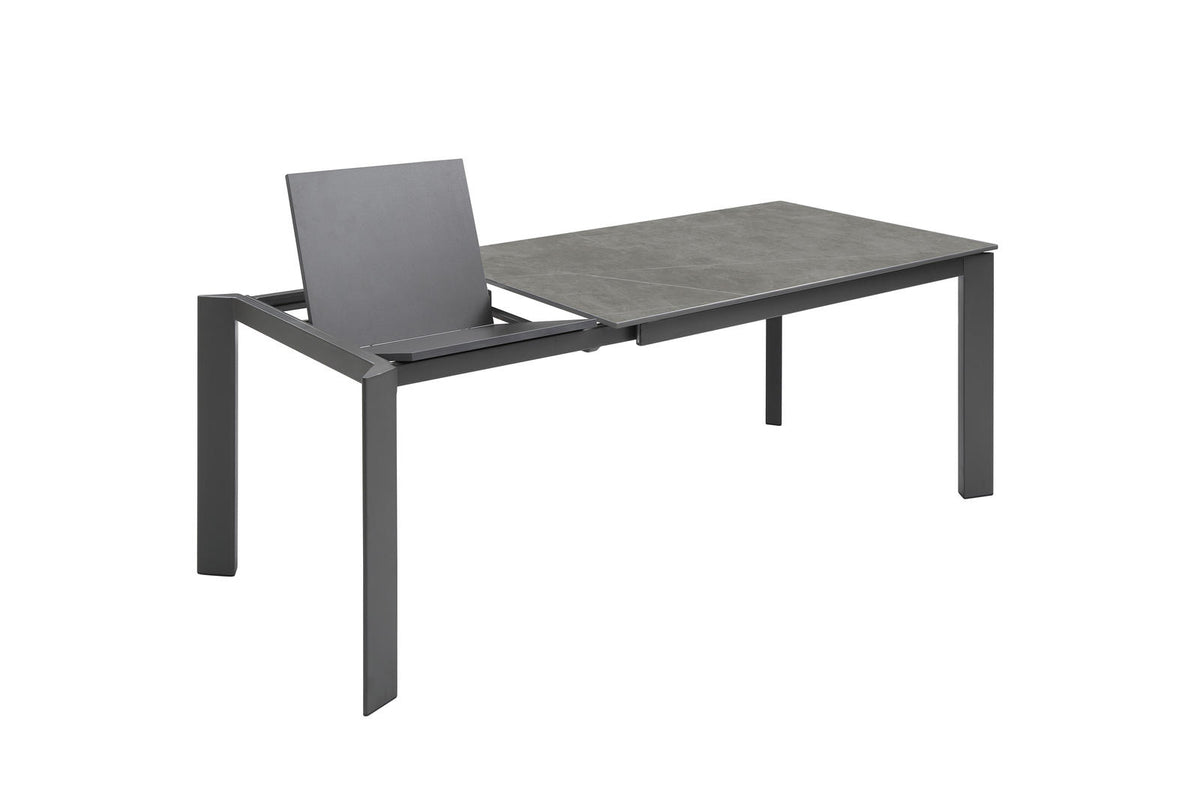 Extendable Dining Table David 140-190 cm Grey Marble Domestica – Product View on White
