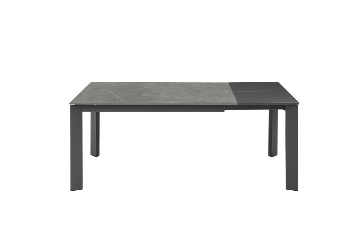 Extendable Dining Table David 140-190 cm Grey Marble Domestica – Product View on White