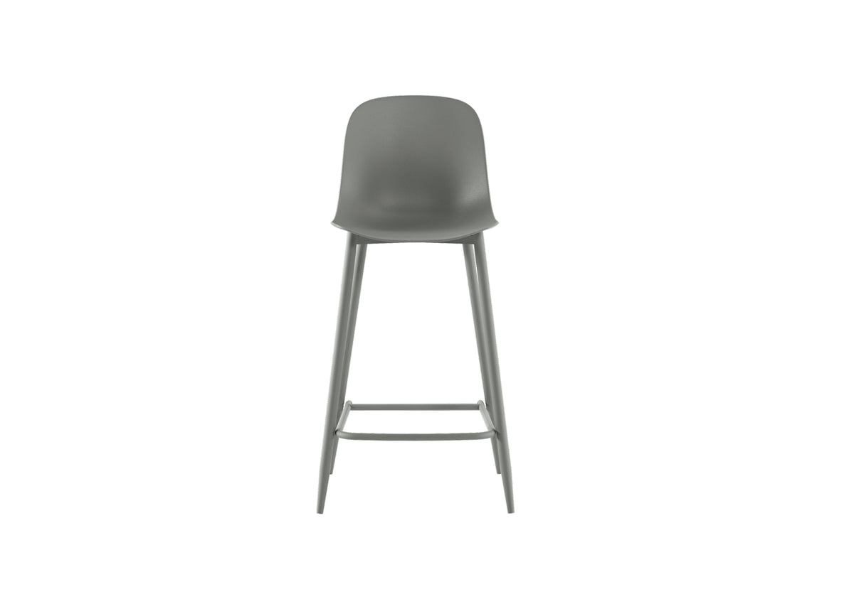 Counter Stool Frida Light Grey Domestica – Front View on White