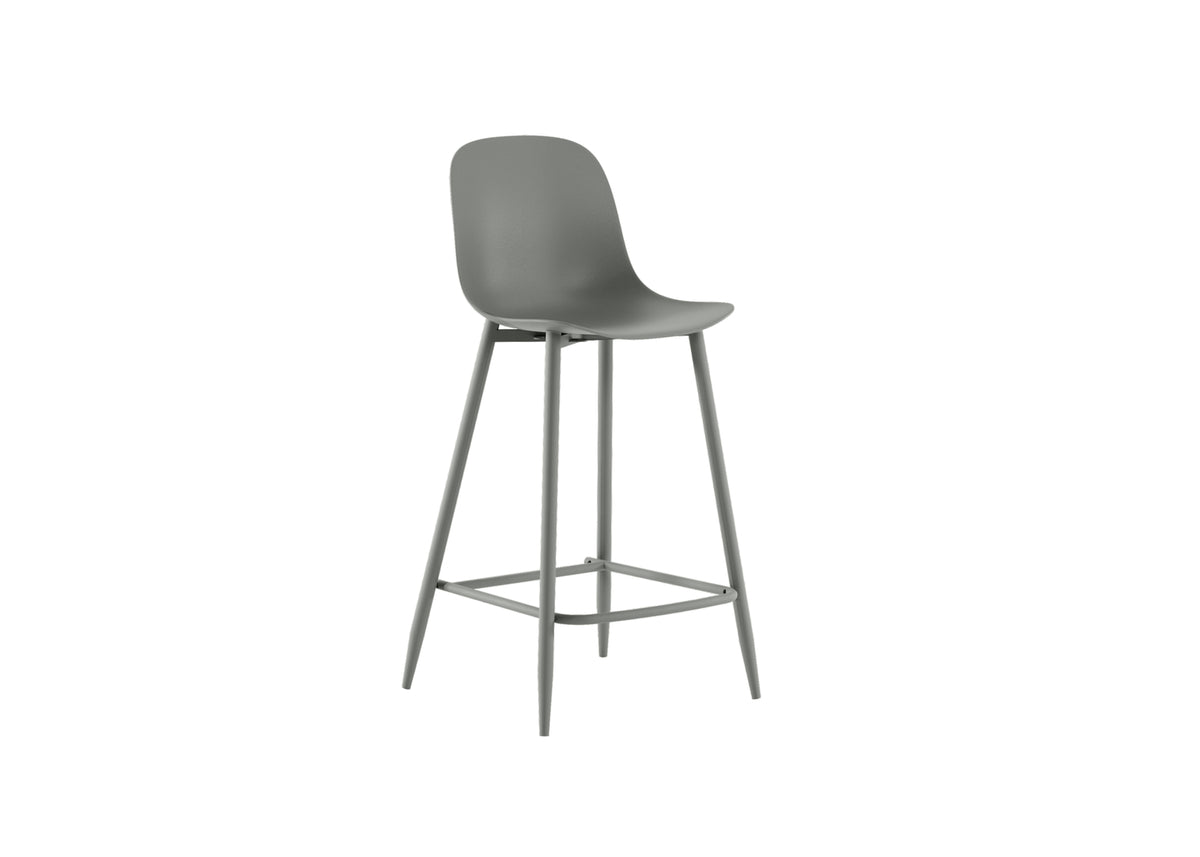 Counter Stool Frida Light Grey Domestica – Three Quarter View on White