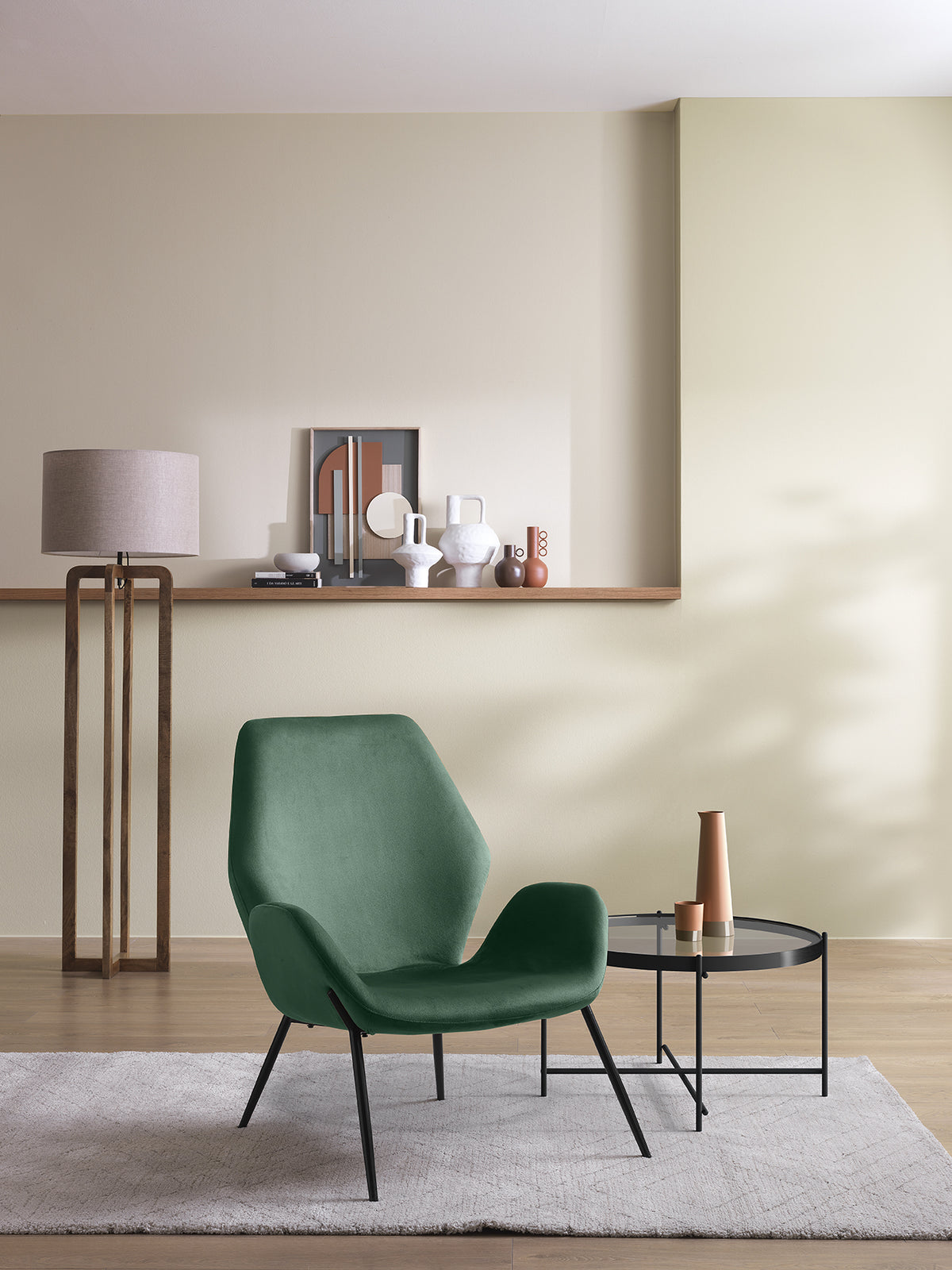 Armchair Brandy Velvet Dark Green Domestica – Lifestyle