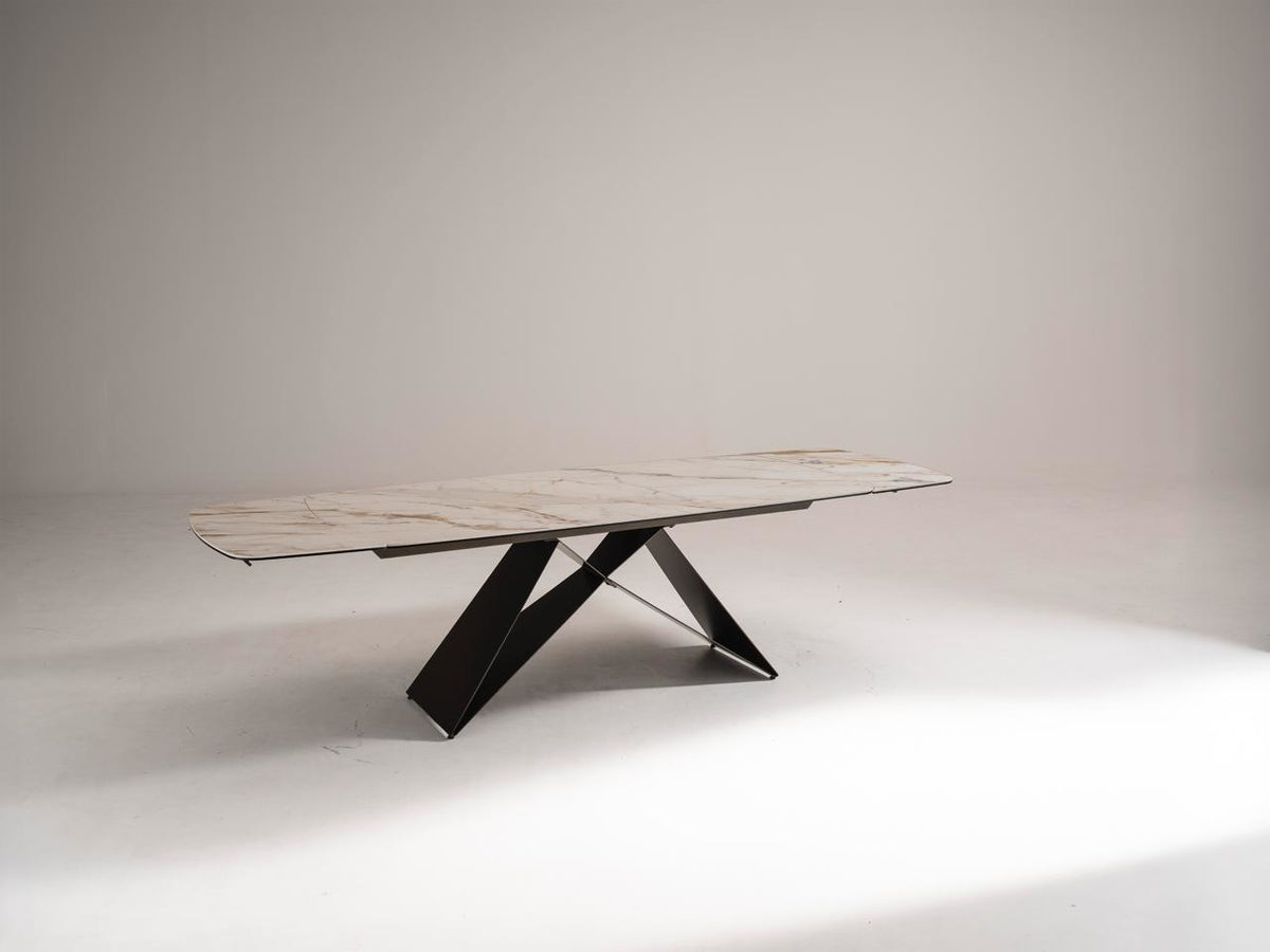 Extendable Dining Table Thanos X 200-280 cm Calacatta Borghini / Bronze Domestica – Lifestyle