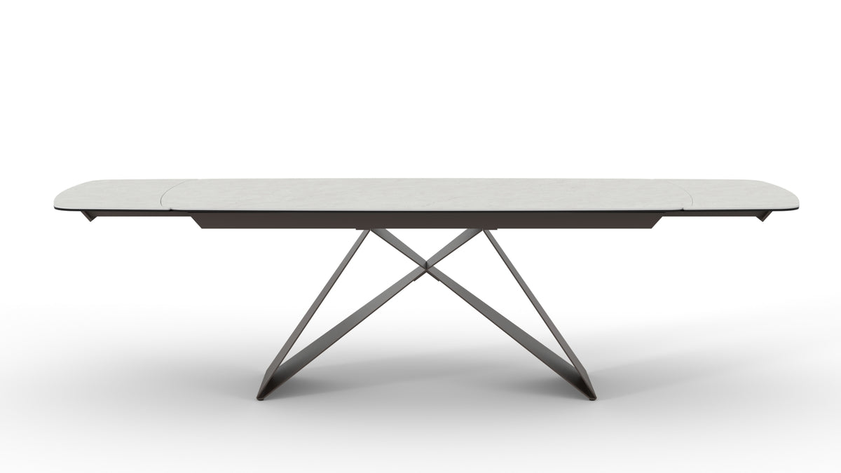 Extendable Dining Table Thanos X 200-280 cm Ivory Stone / Bronze Domestica – Product View on White