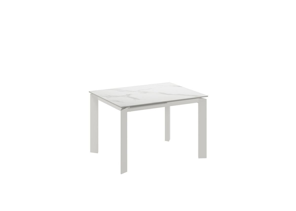Extendable Dining Table Frame 120-170 cm Ceramic White Marble / White Domestica – Product View on White
