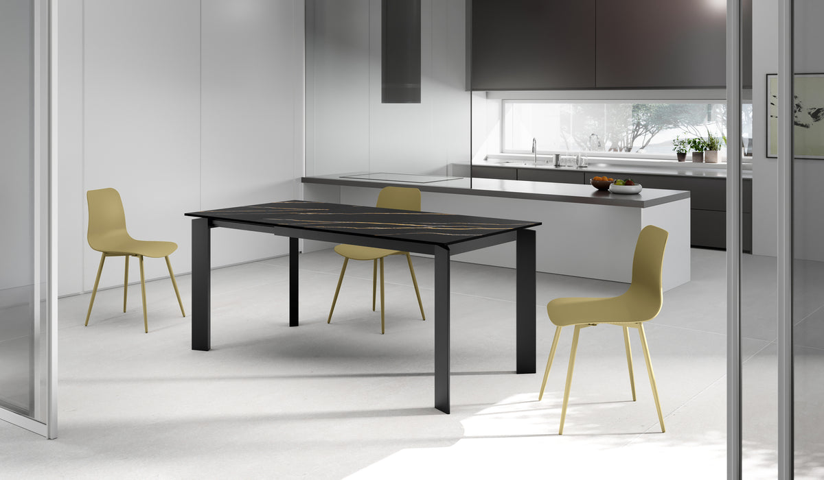 Extendable Dining Table Frame 120-170 cm Ceramic Black Portoro / Black Domestica – Lifestyle