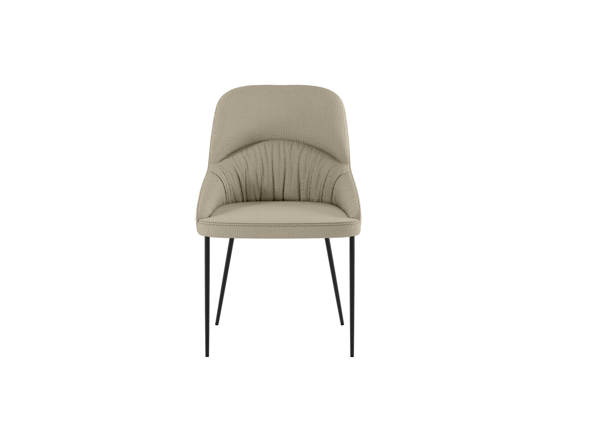 Dining Chair Ginevra Beige / Black Domestica – Front View on White