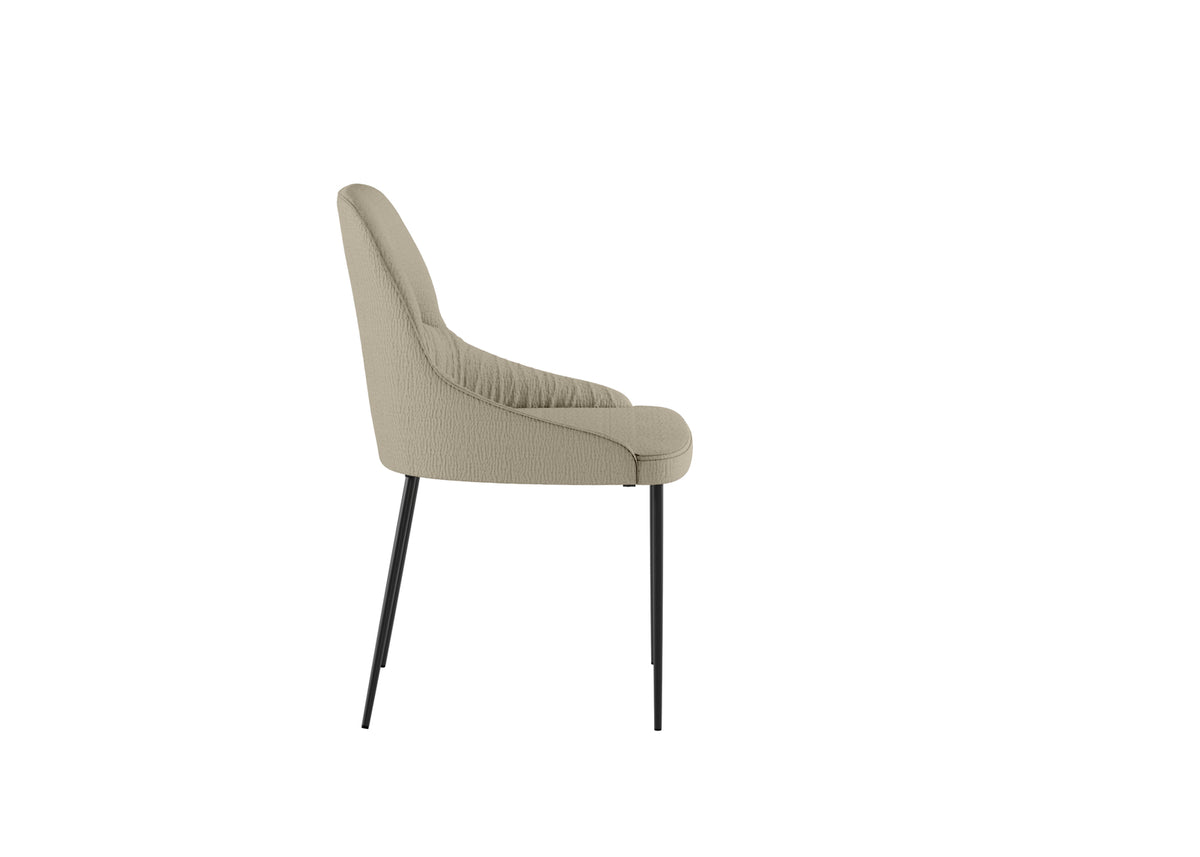 Dining Chair Ginevra Beige / Black Domestica – Side View on White