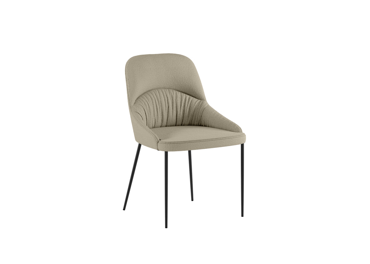 Dining Chair Ginevra Beige / Black Domestica – Three Quarter View on White