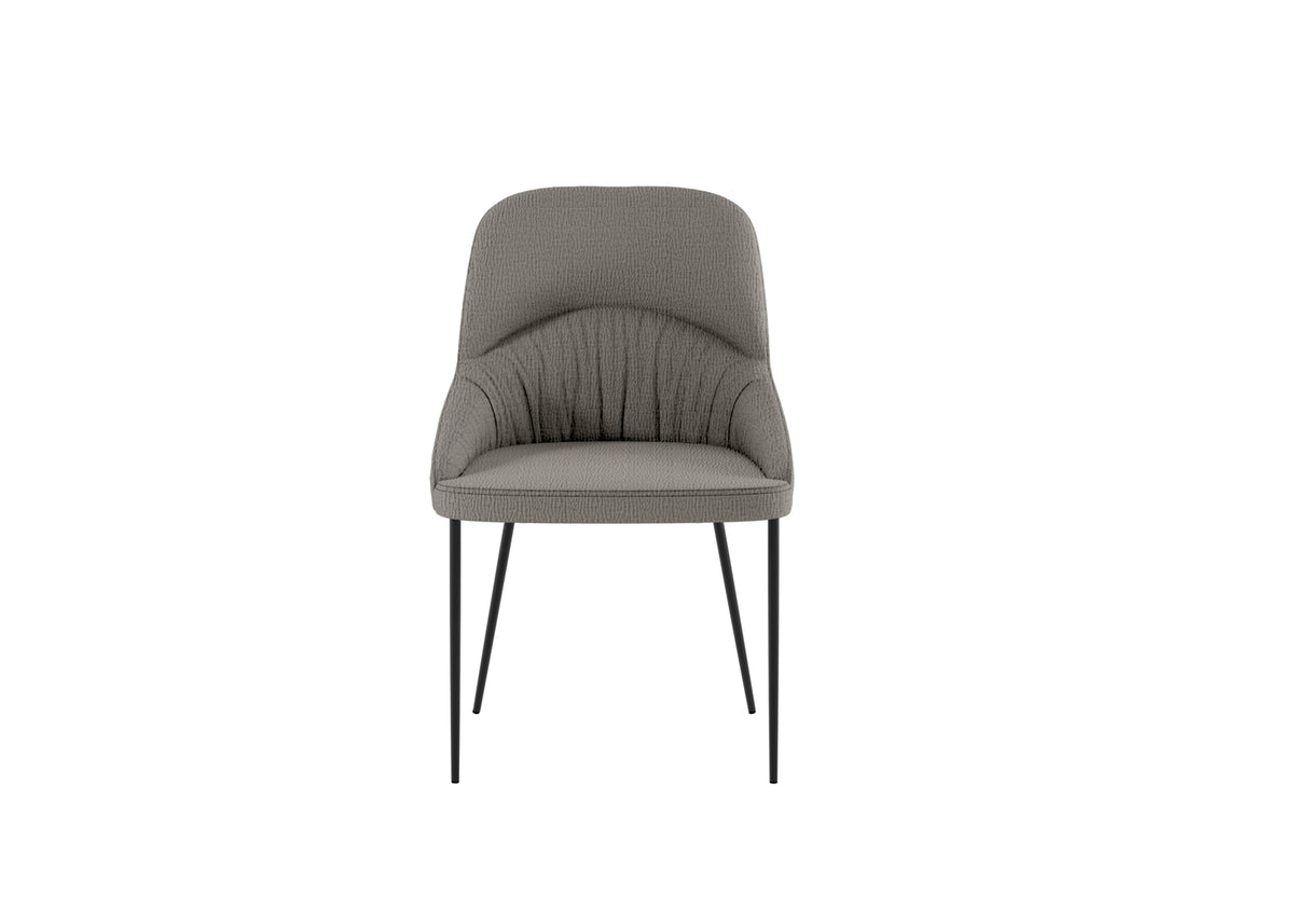 Dining Chair Ginevra Light Grey / Black Domestica – Front View on White