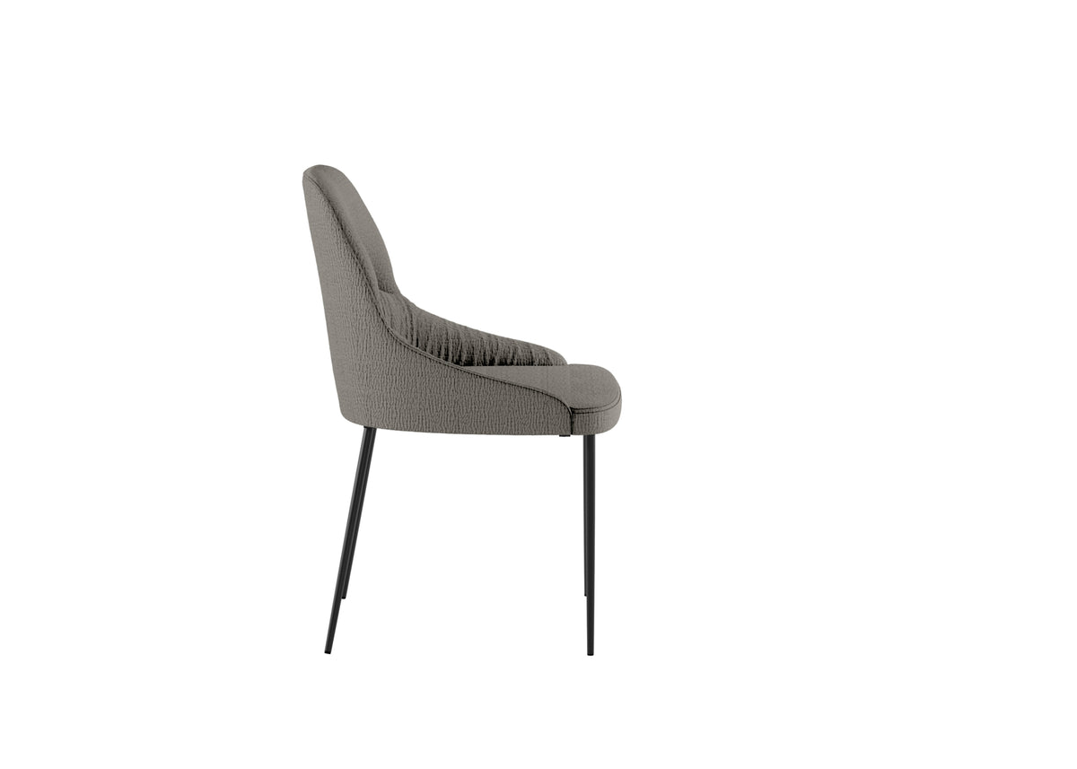 Dining Chair Ginevra Light Grey / Black Domestica – Side View on White