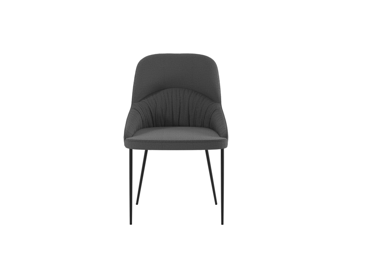 Dining Chair Ginevra Dark Grey / Black Domestica – Front View on White