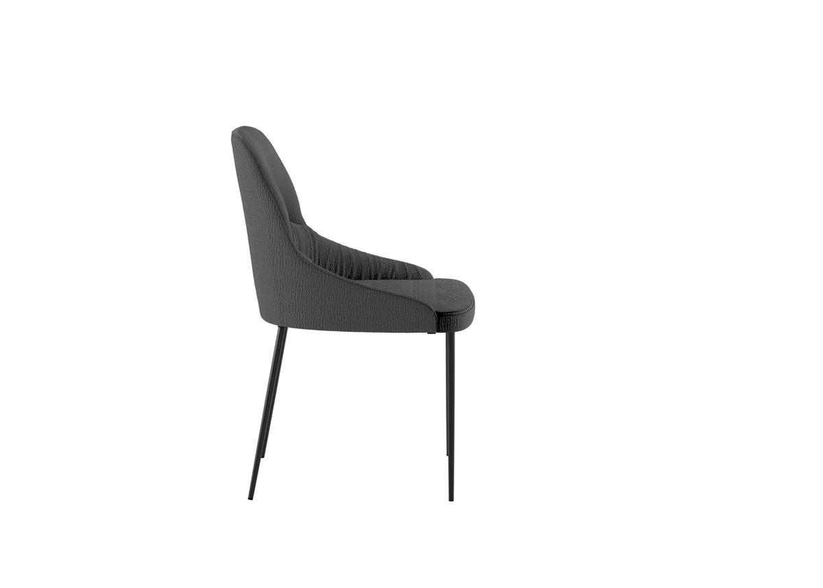Dining Chair Ginevra Dark Grey / Black Domestica – Side View on White