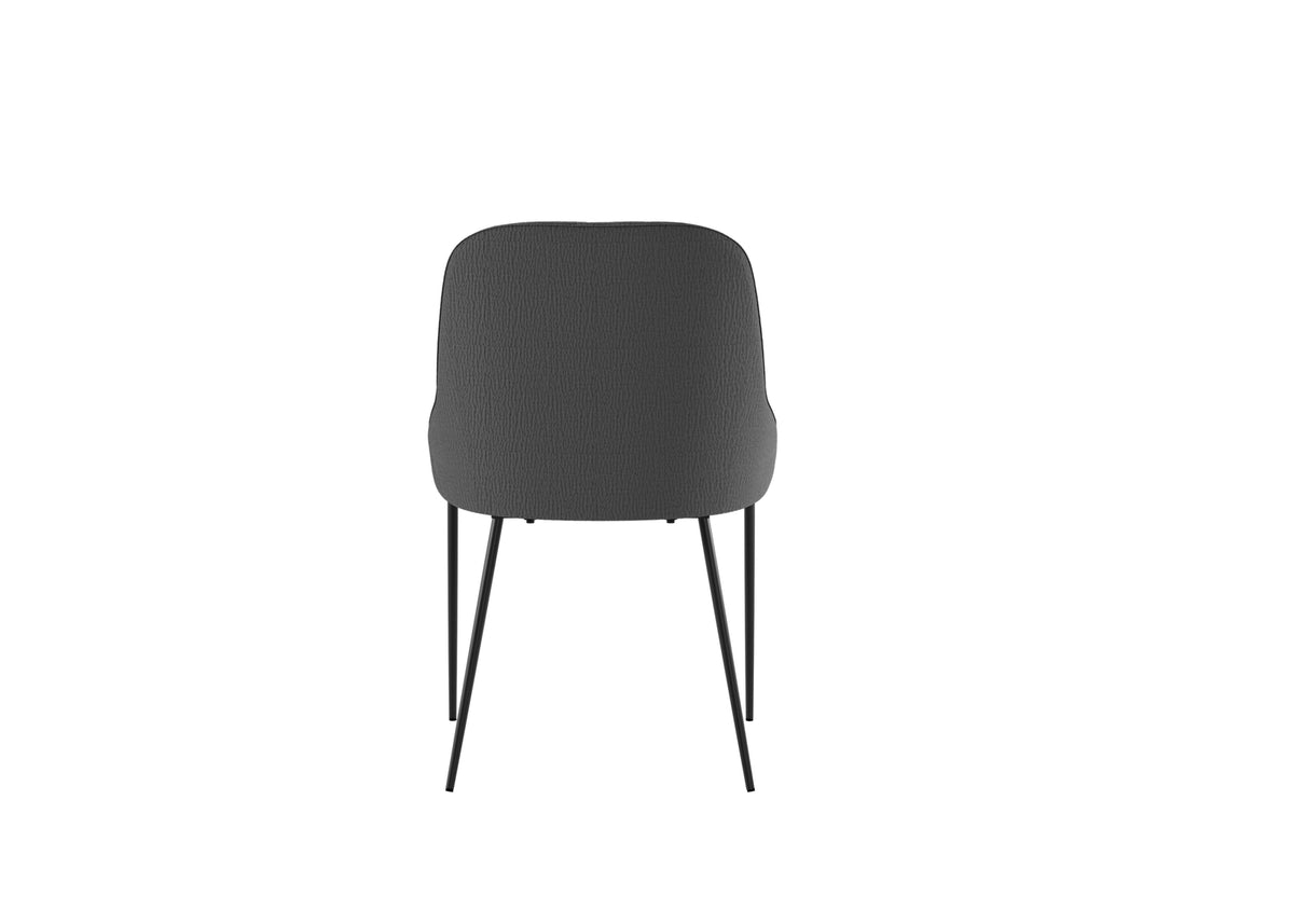 Dining Chair Ginevra Dark Grey / Black Domestica – Back View on White