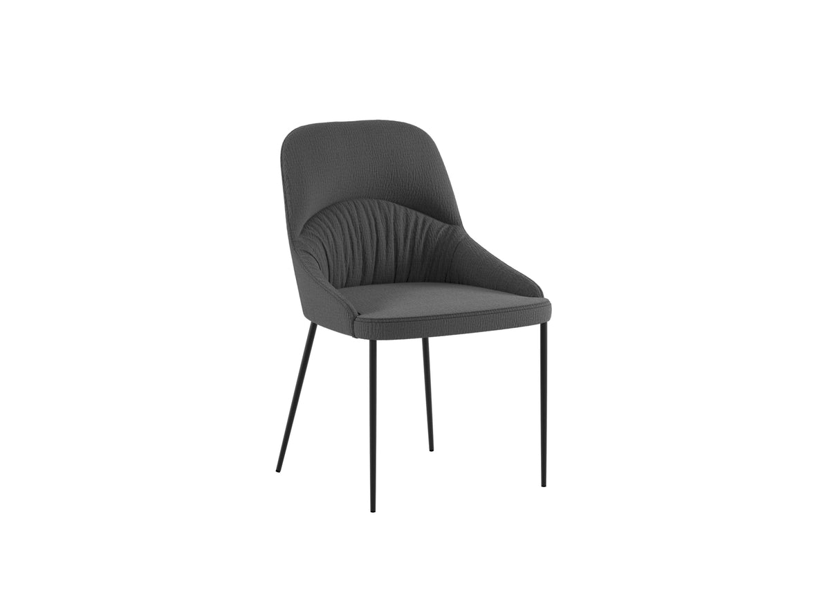 Dining Chair Ginevra Dark Grey / Black Domestica – Three Quarter View on White
