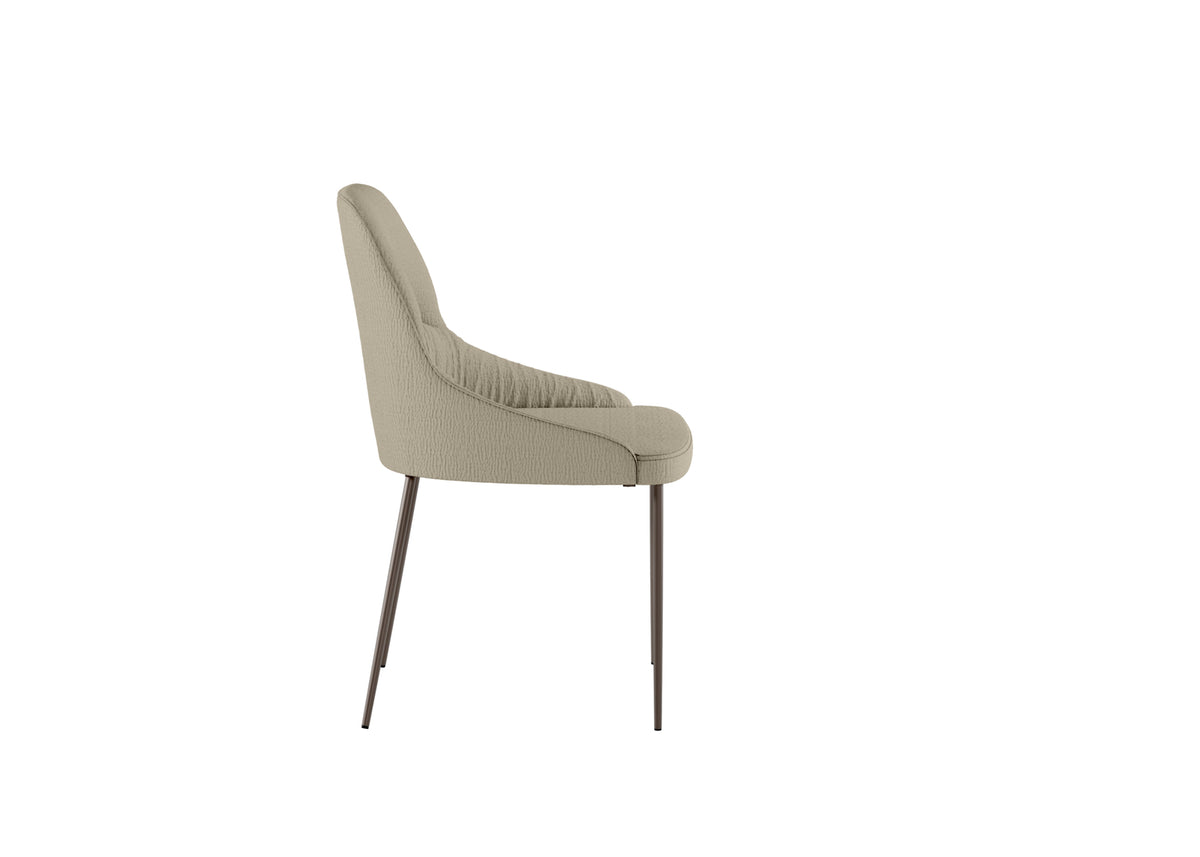 Dining Chair Ginevra Beige / Bronze Domestica – Side View on White