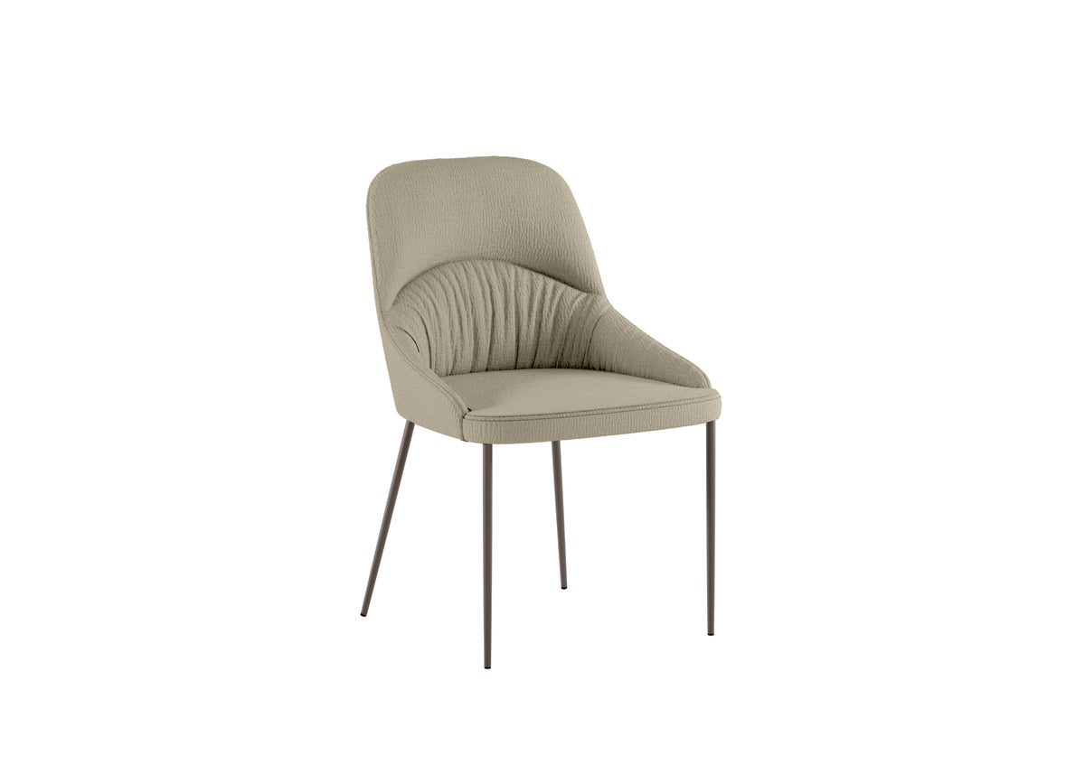 Dining Chair Ginevra Beige / Bronze Domestica – Three Quarter View on White
