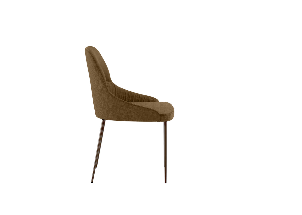 Dining Chair Ginevra Brown / Bronze Domestica – Side View on White
