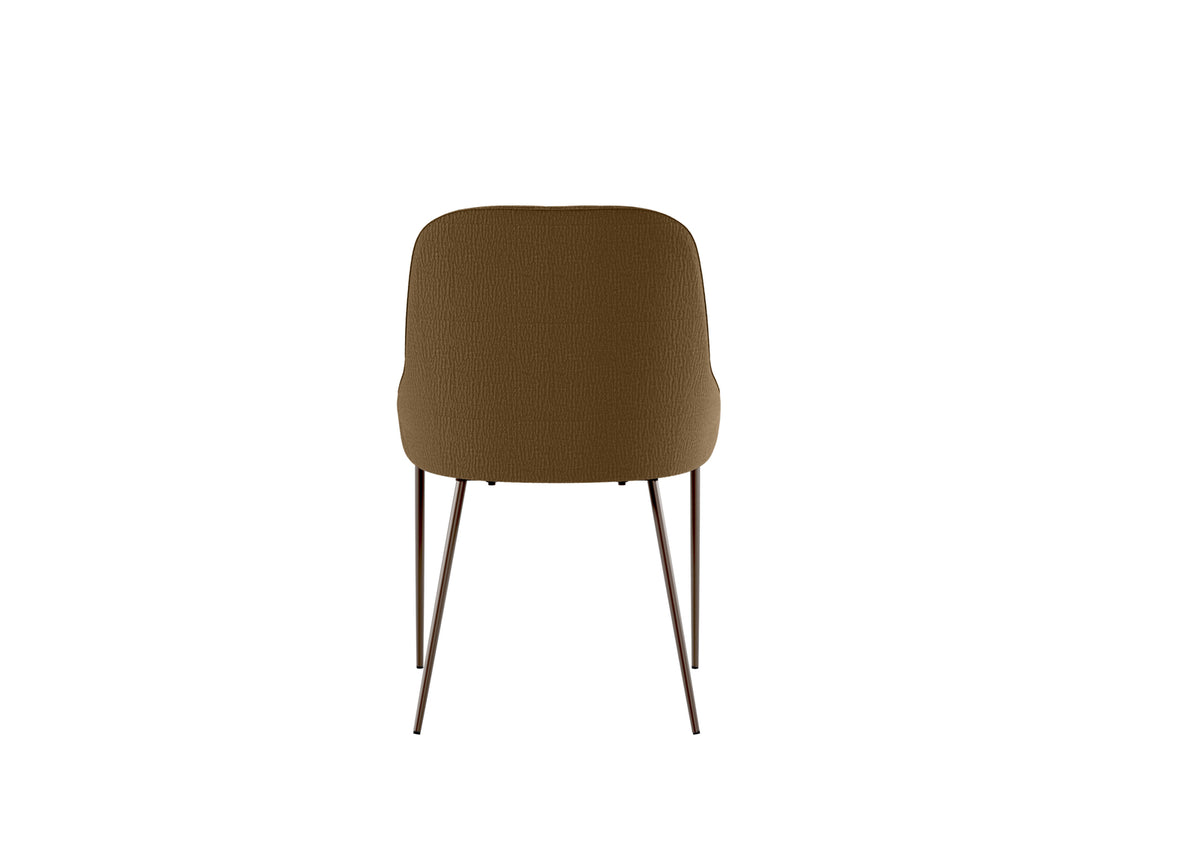 Dining Chair Ginevra Brown / Bronze Domestica – Back View on White