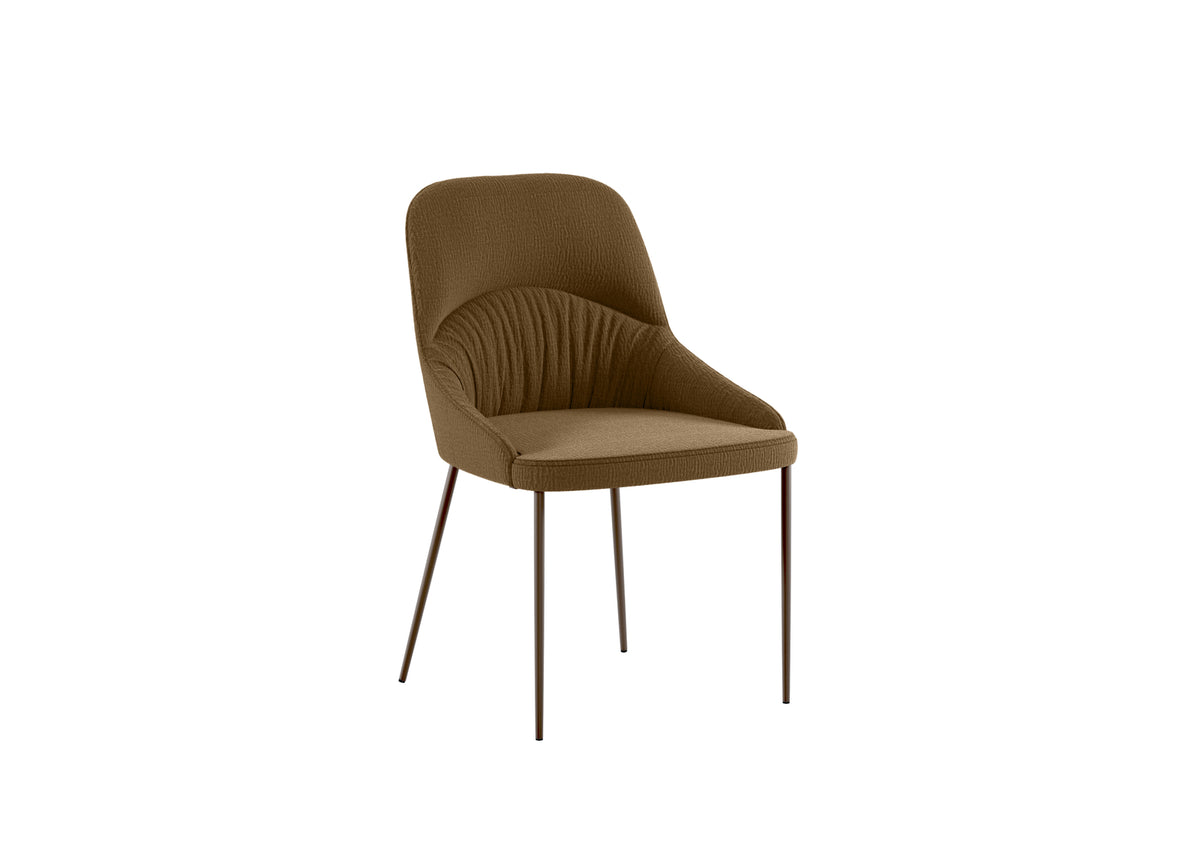 Dining Chair Ginevra Brown / Bronze Domestica – Three Quarter View on White
