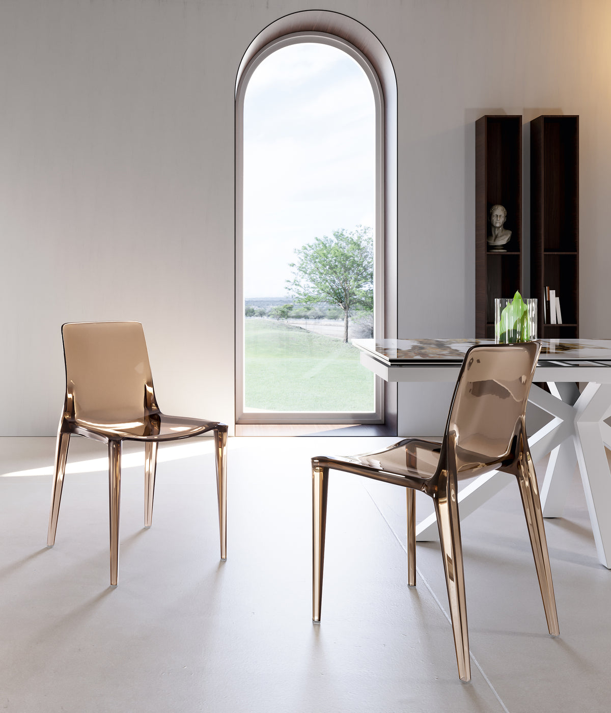 Dining Chair Agatha Polycarbonate Cappuccino Domestica – Lifestyle