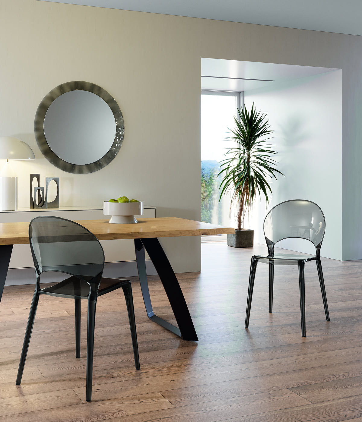Dining Chair Pearl Polycarbonate Grey Domestica – Lifestyle