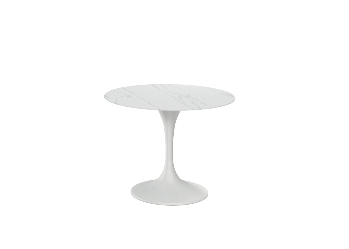 Dining Table Side 100 cm Ceramic White Marble / White Domestica – Product View on White