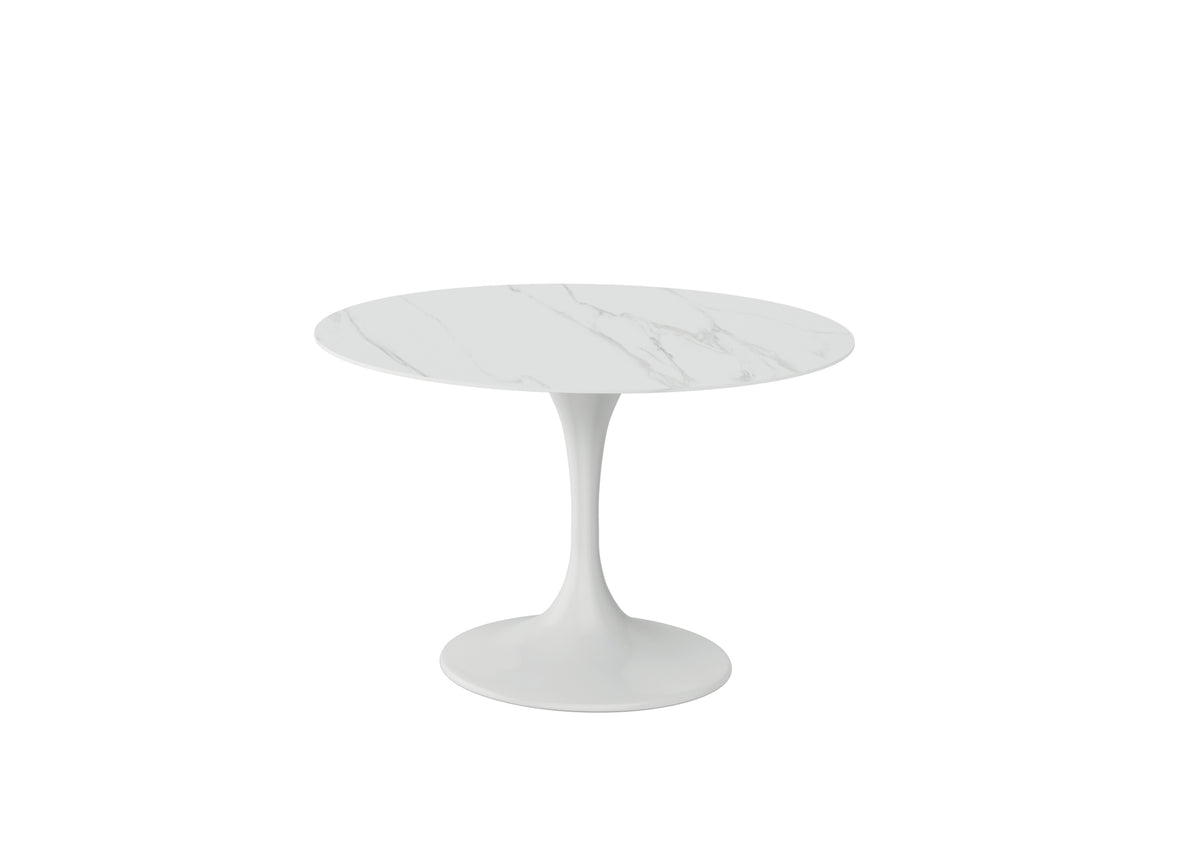 Dining Table Side 120 cm Ceramic White Marble / White Domestica – Product View on White