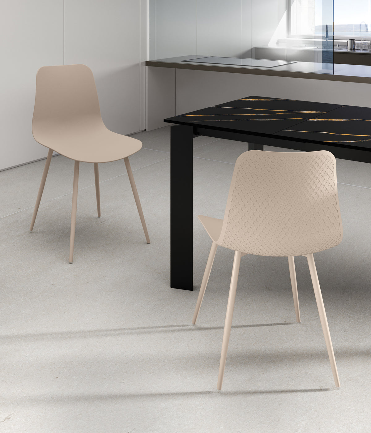 Dining Chair Cover Polypropylene Beige Domestica – Lifestyle