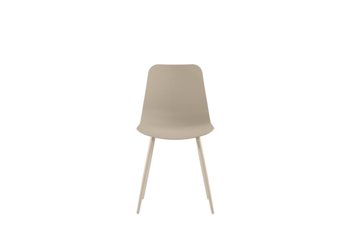 Dining Chair Cover Polypropylene Beige Domestica – Front View on White